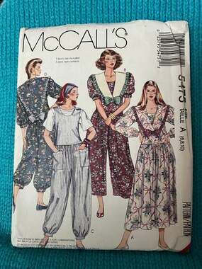 MacCalls 5475 pattern Jumpsuit dress oversized sailor collar size 6 8 10